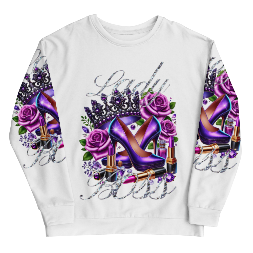 LADY BOSS ALL-OVER PRINT SWEATSHIRT