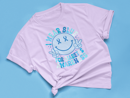 I WEAR BLUE FOR DIABETES AWARENESS