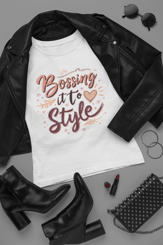 Bossing It in Style – Empowered Women’s Graphic Tee | Feminine Motivation Shirt