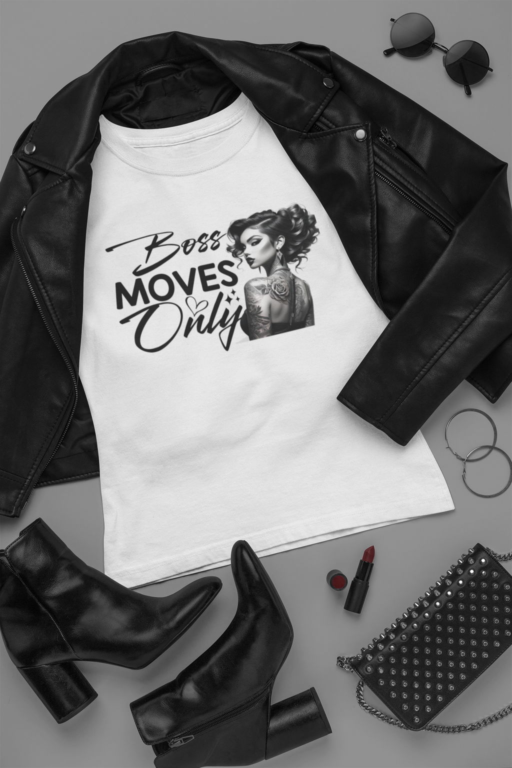 Boss Moves Only™ – Tattooed Goddess Graphic Tee for Alpha Women