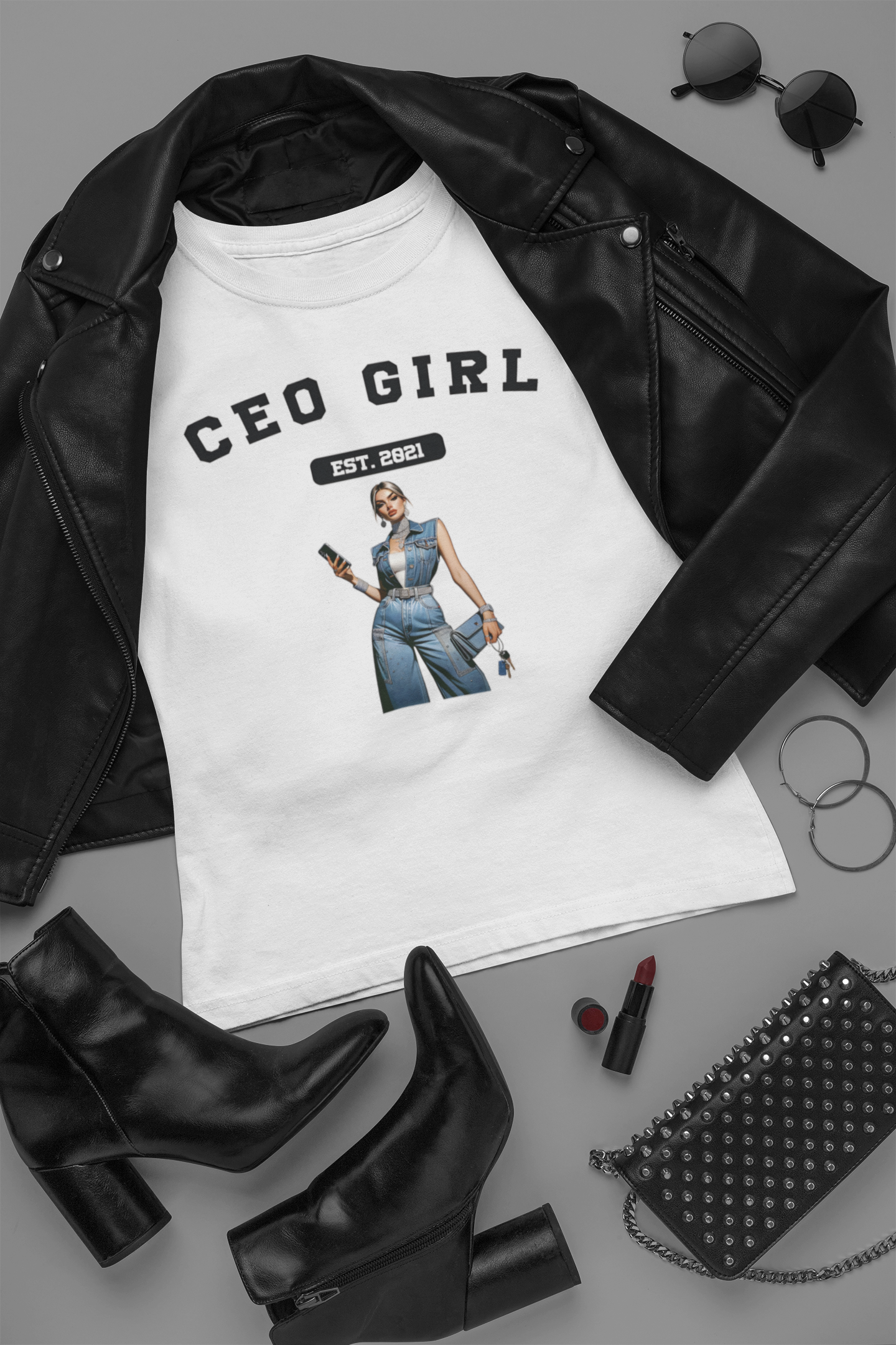 “CEO GIRL – Est. 2021” Graphic Tee | Girl Boss Entrepreneur Shirt