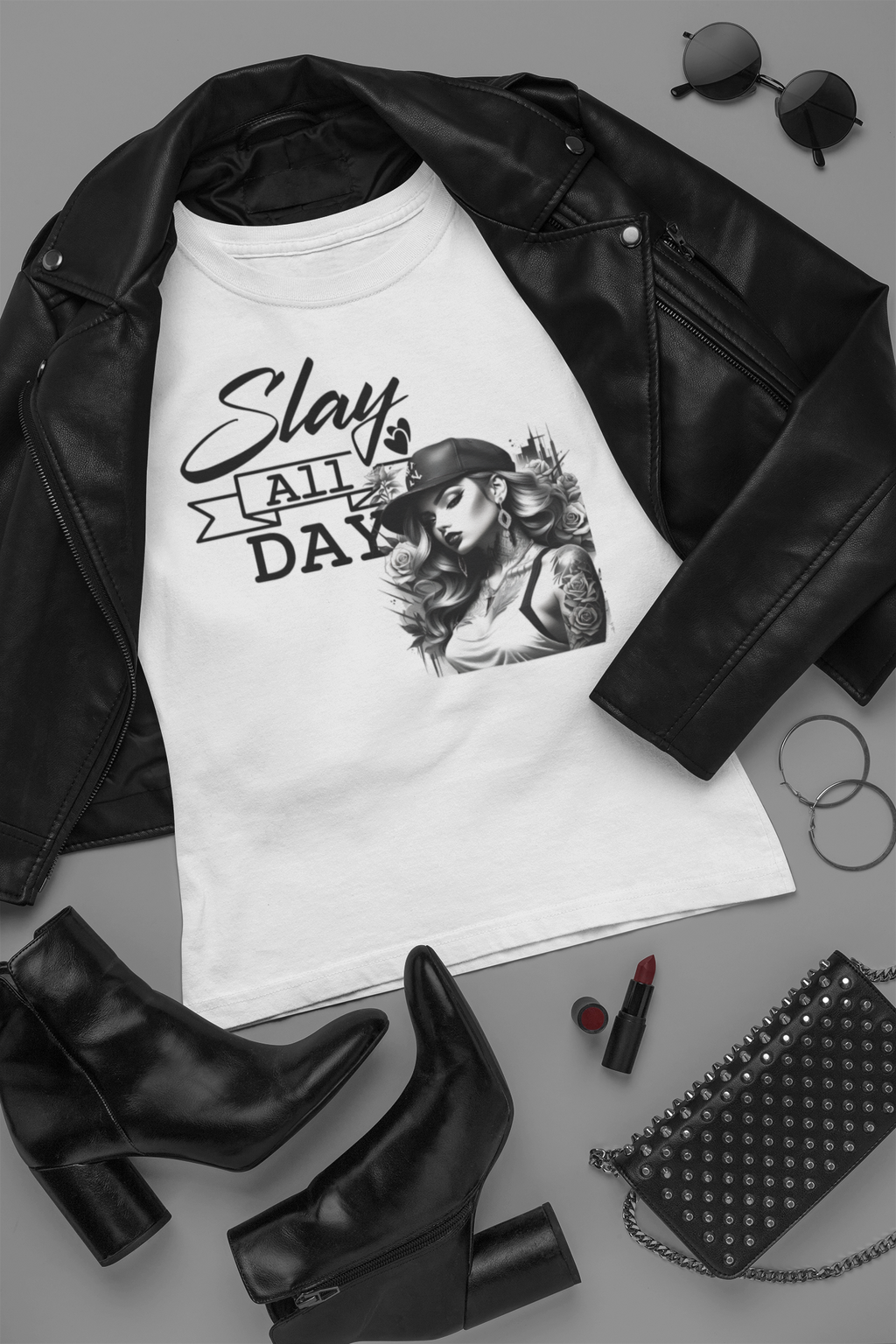 “Slay All Day Graphic Tee – Street Style Boss Babe Shirt”