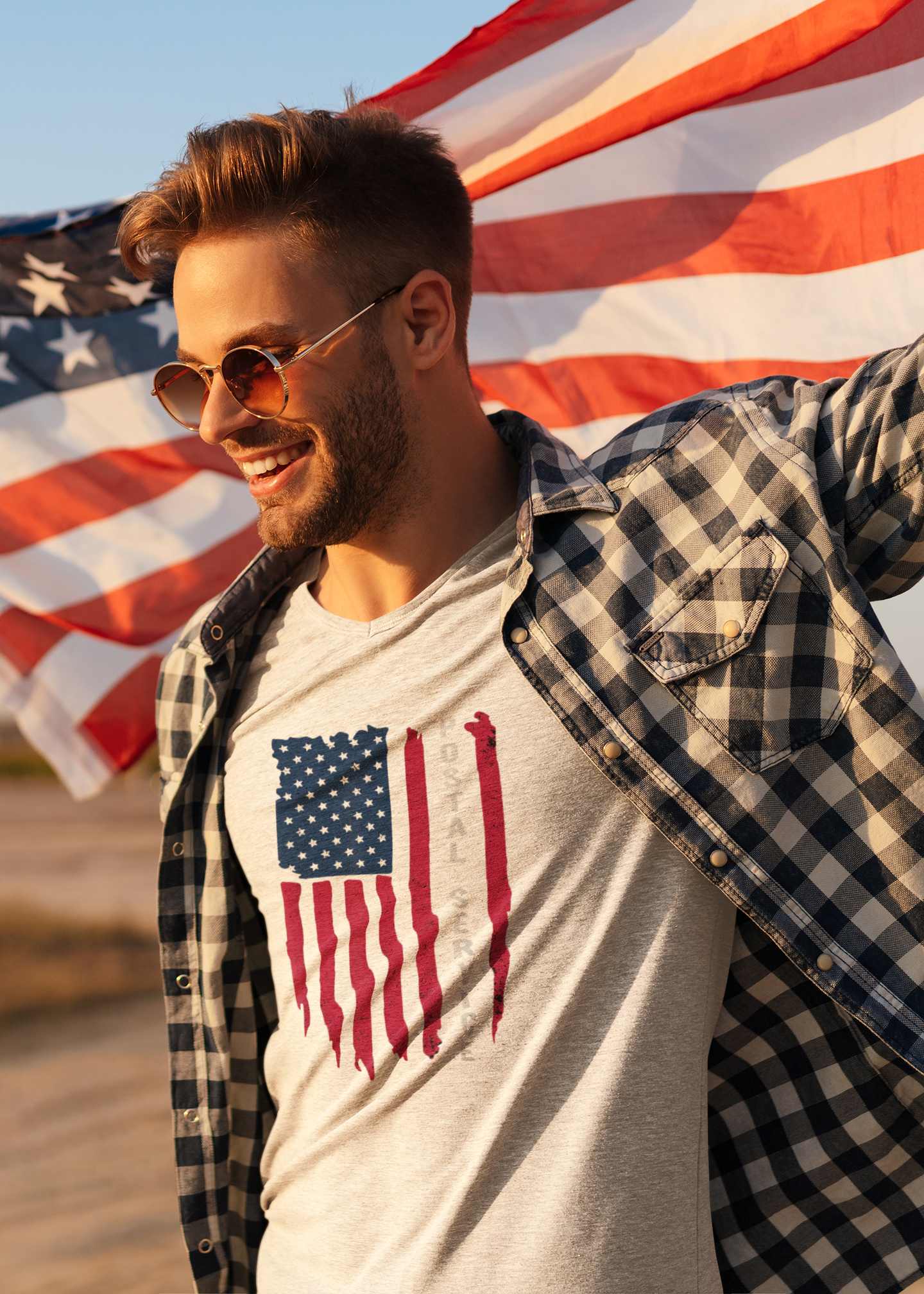 Postal American Flag